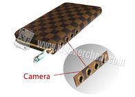 Καφετιά δέρματος της LV κάμερα φακών πορτοφολιών διπλή για τη συσκευή ανάλυσης πόκερ 30 - 40cm